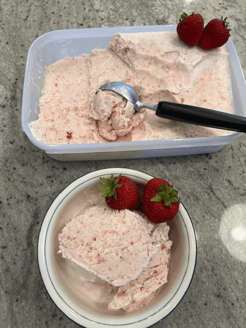 Homemade, Creamy, Strawberry Ice Cream